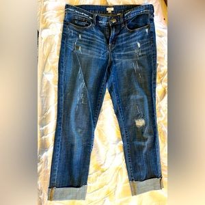J. Crew factory petite distressed boyfriend jeans size 29.